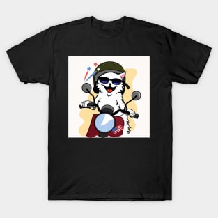 Cat Riding a Motorbike T-Shirt